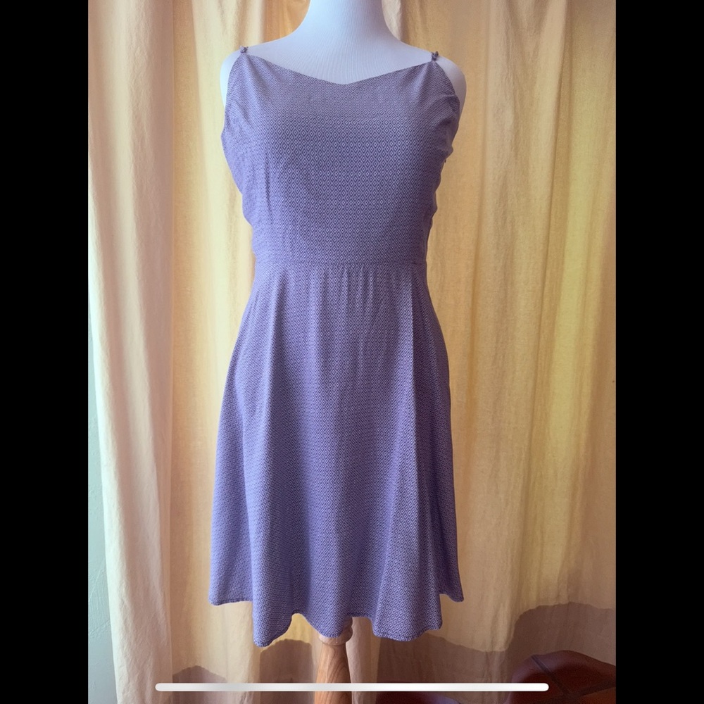 Purple Fit and Flare Adjustable Strap Dress